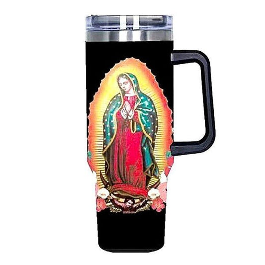 Our Lady Guadalup Mary SS Insulated Tumbler Handle - Bitsy Gypsy Boutique