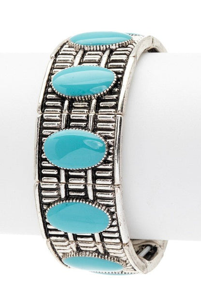 Oversize Square Western Stretch Bracelet - Bitsy Gypsy Boutique