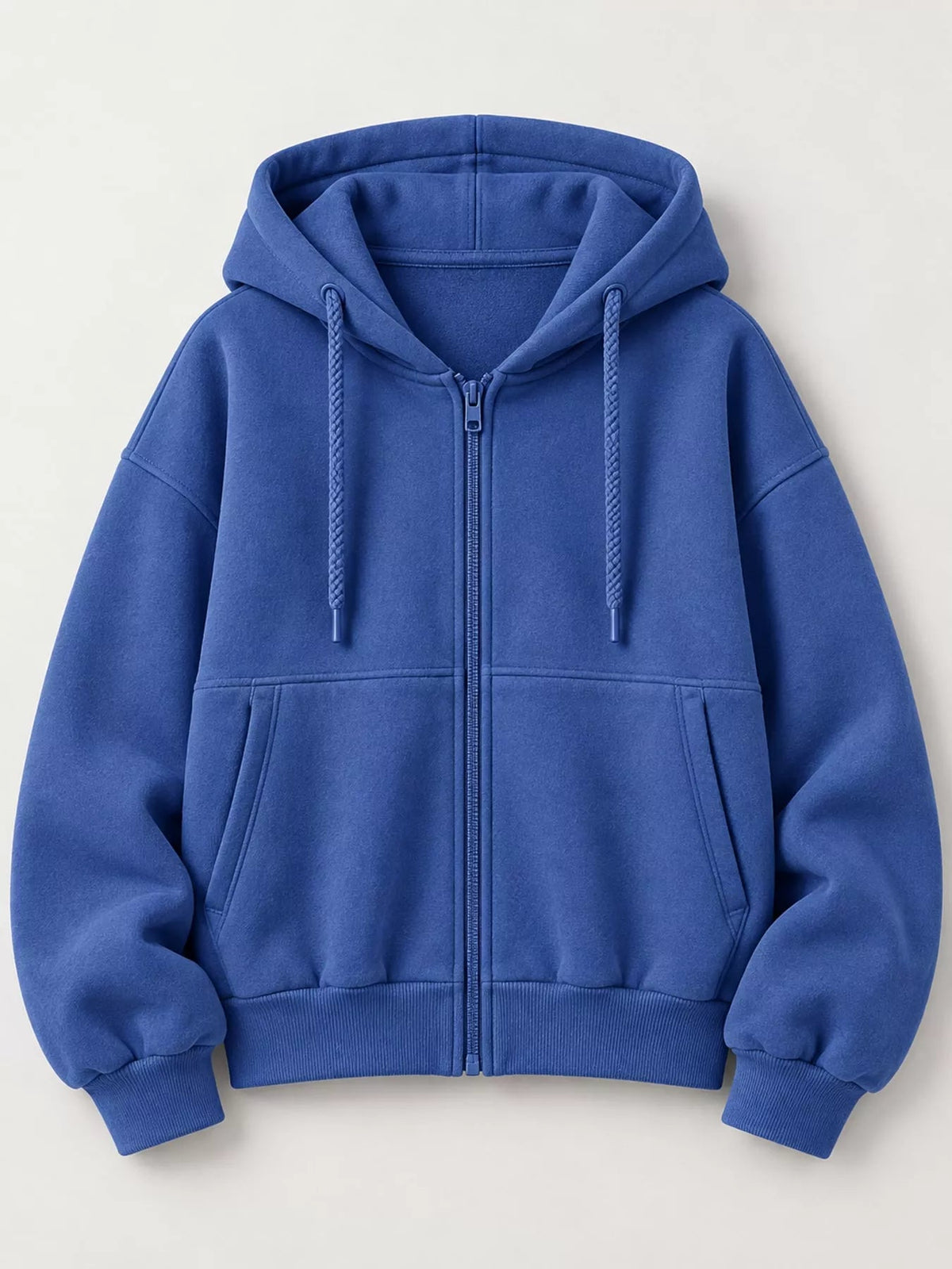 Oversized Zip-Up Cropped Hoodie - Bitsy Gypsy Boutique