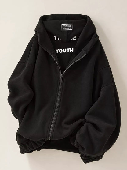 Oversized Zip-Up Hoodie - Bitsy Gypsy Boutique