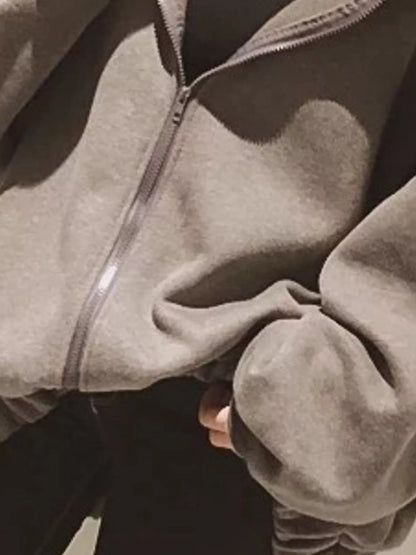 Oversized Zip-Up Hoodie - Bitsy Gypsy Boutique