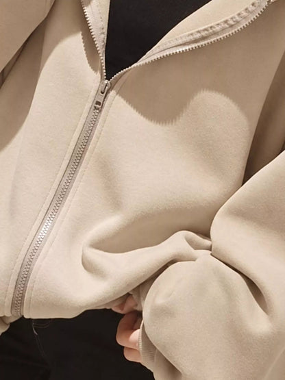 Oversized Zip-Up Hoodie - Bitsy Gypsy Boutique