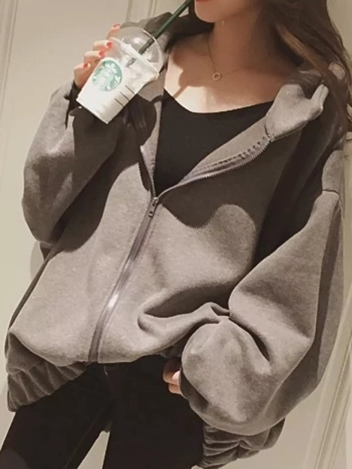 Oversized Zip-Up Hoodie - Bitsy Gypsy Boutique