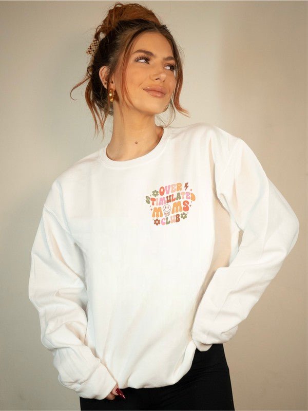 Overstimulated Moms Club Graphic Crewneck Swtshirt - Bitsy Gypsy Boutique