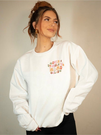 Overstimulated Moms Club Graphic Crewneck Swtshirt - Bitsy Gypsy Boutique
