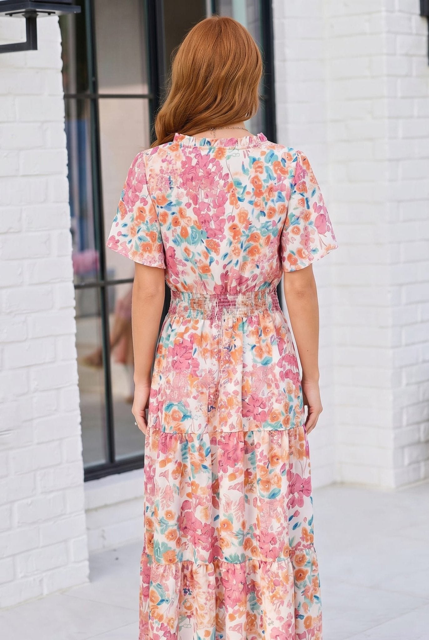 Paint and Sip Floral Tiered Midi Dress - Bitsy Gypsy Boutique