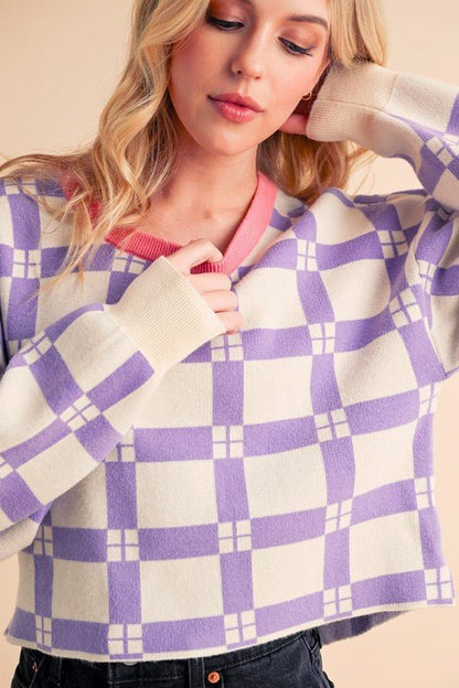 Pam Plaid Sweater - Bitsy Gypsy Boutique