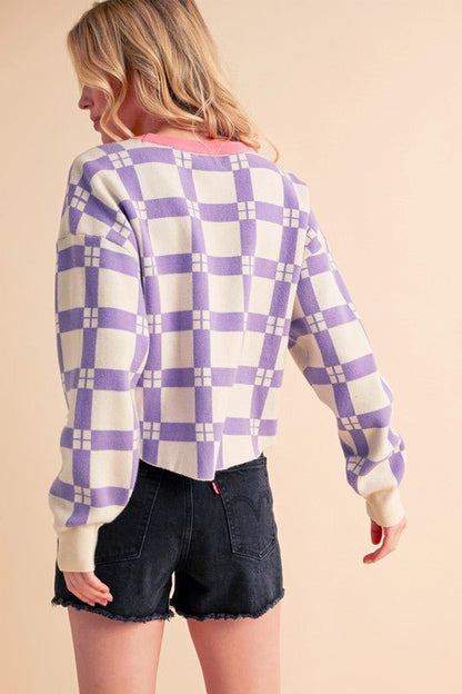 Pam Plaid Sweater - Bitsy Gypsy Boutique