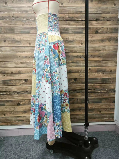 Patchwork Floral Maxi Skirt - Bitsy Gypsy Boutique