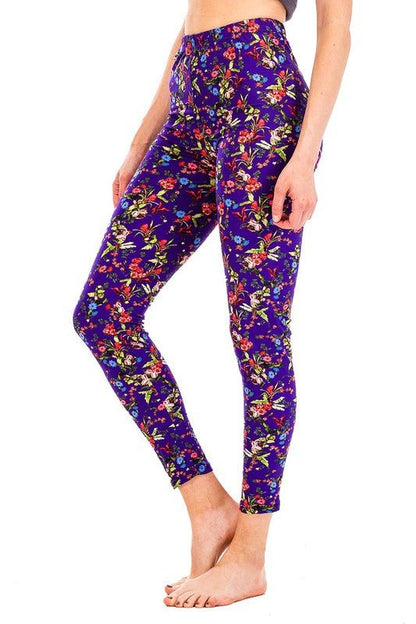 Peach Skin Floral Print Crop Leggings - Bitsy Gypsy Boutique