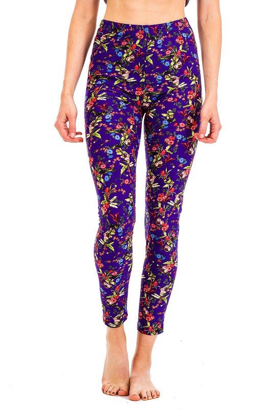 Peach Skin Floral Print Crop Leggings - Bitsy Gypsy Boutique