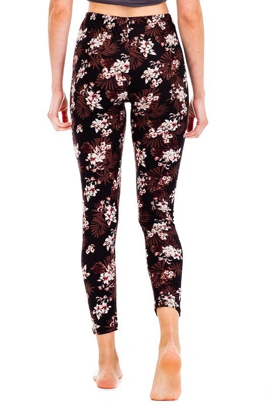 Peach Skin Floral Print Crop Leggings - Bitsy Gypsy Boutique