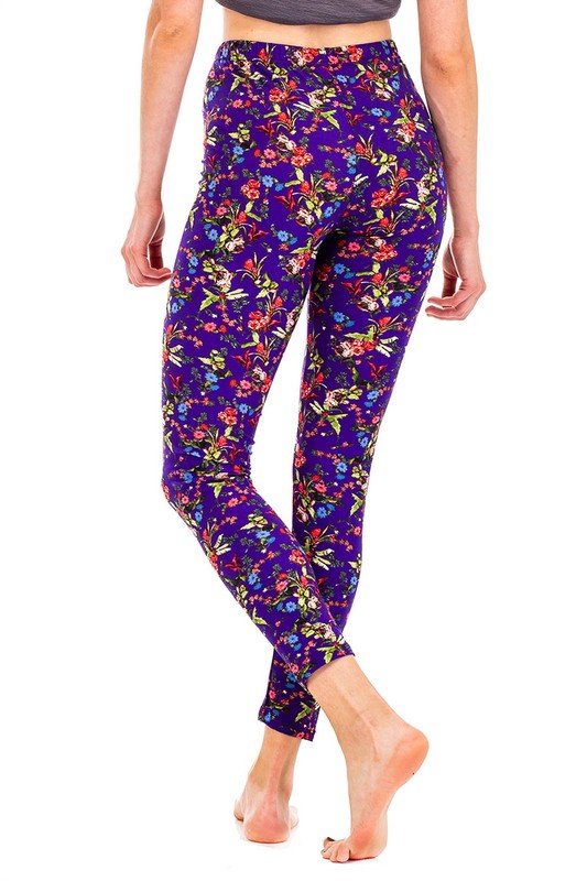 Peach Skin Floral Print Crop Leggings - Bitsy Gypsy Boutique