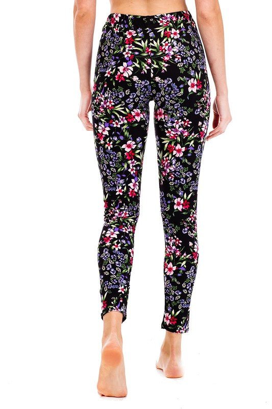 Peach Skin Mix Floral Print Leggings - Bitsy Gypsy Boutique