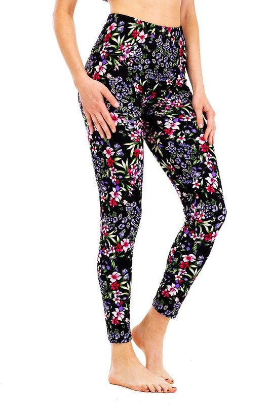 Peach Skin Mix Floral Print Leggings - Bitsy Gypsy Boutique