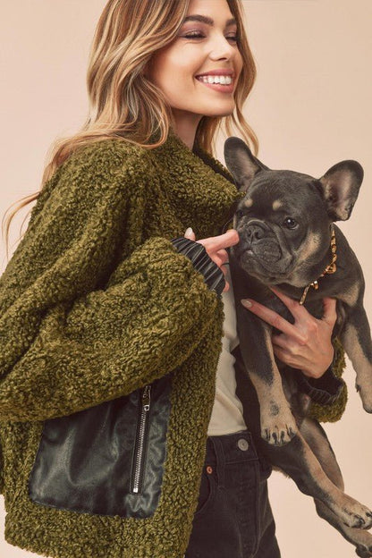 Penny Vegan Sherpa Jacket - Bitsy Gypsy Boutique