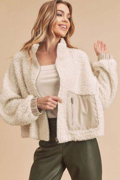 Penny Vegan Sherpa Jacket - Bitsy Gypsy Boutique