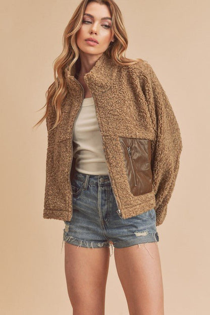 Penny Vegan Sherpa Jacket - Bitsy Gypsy Boutique
