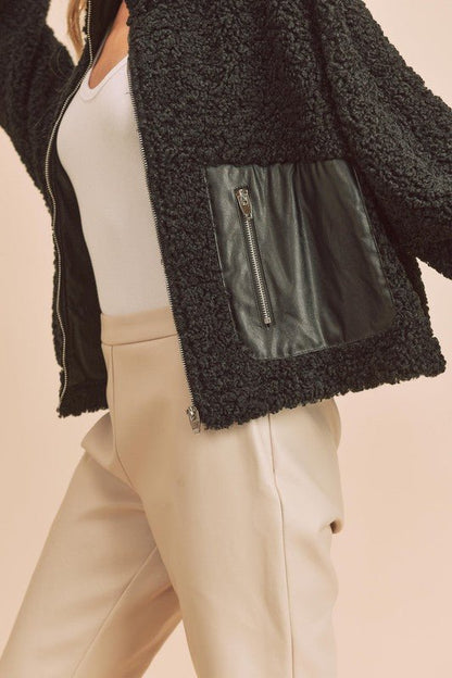 Penny Vegan Sherpa Jacket - Bitsy Gypsy Boutique