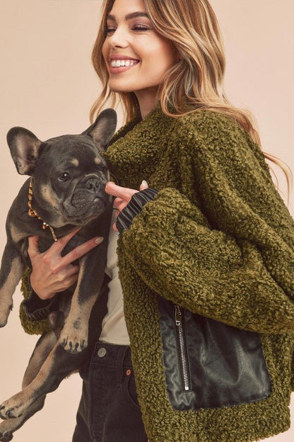 Penny Vegan Sherpa Jacket - Bitsy Gypsy Boutique