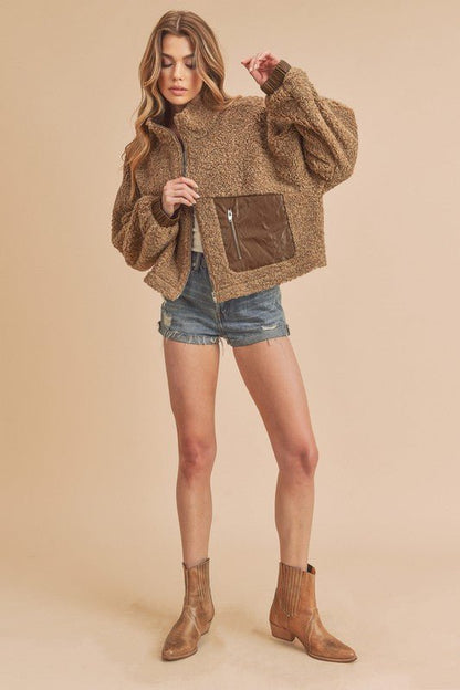 Penny Vegan Sherpa Jacket - Bitsy Gypsy Boutique