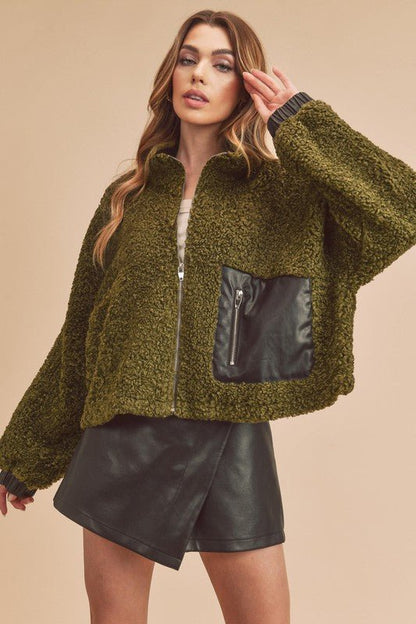 Penny Vegan Sherpa Jacket - Bitsy Gypsy Boutique