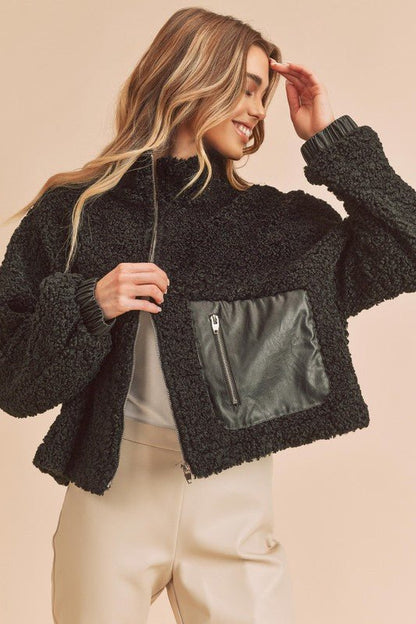 Penny Vegan Sherpa Jacket - Bitsy Gypsy Boutique