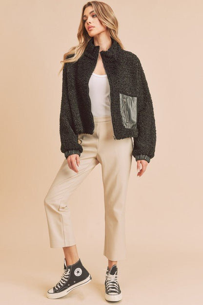 Penny Vegan Sherpa Jacket - Bitsy Gypsy Boutique