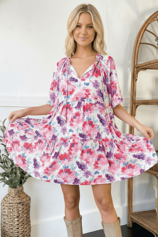 Petal Parade Tiered Dress - Bitsy Gypsy Boutique