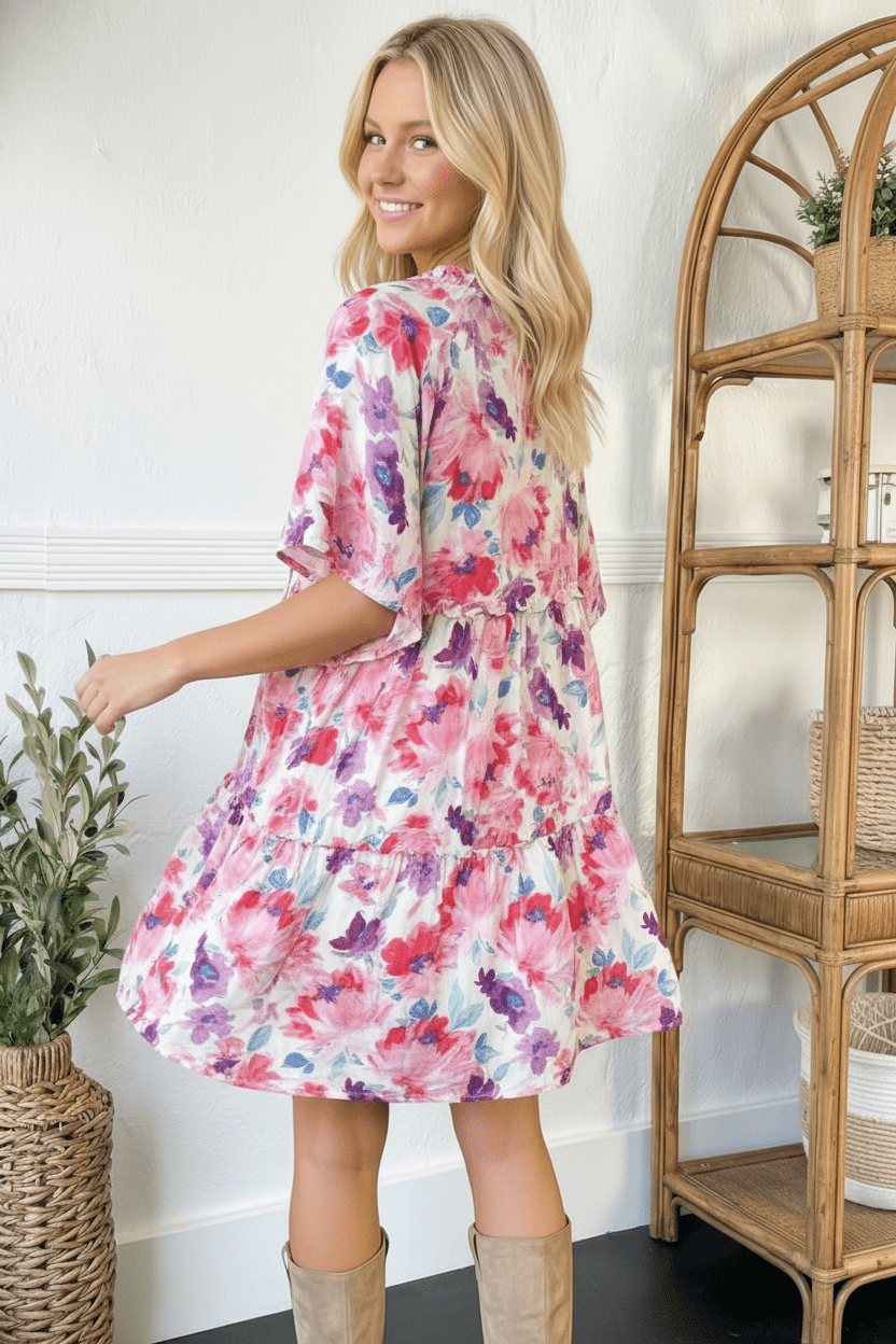 Petal Parade Tiered Dress - Bitsy Gypsy Boutique
