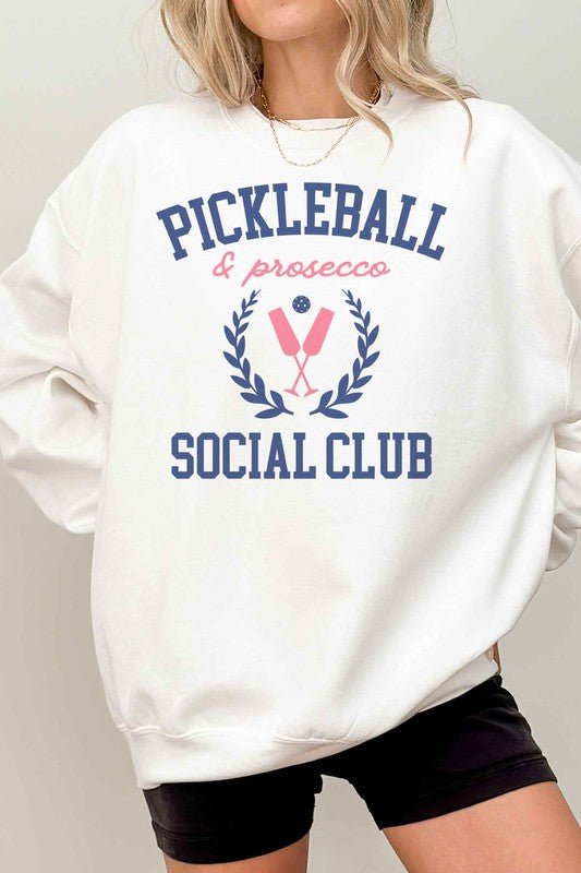 PICKLEBALL AND PROSECCO OVERSIZED SWEATSHIRT - Bitsy Gypsy Boutique