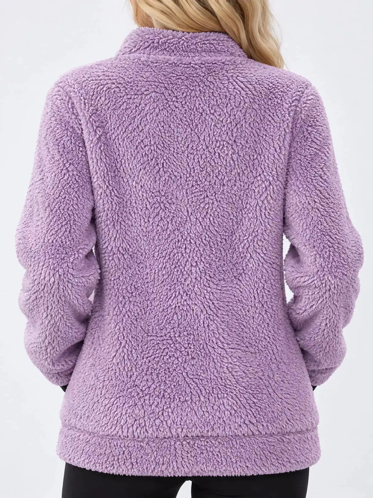 Pink Fleece Zip-Up Jacket With Contrast Trim - Bitsy Gypsy Boutique