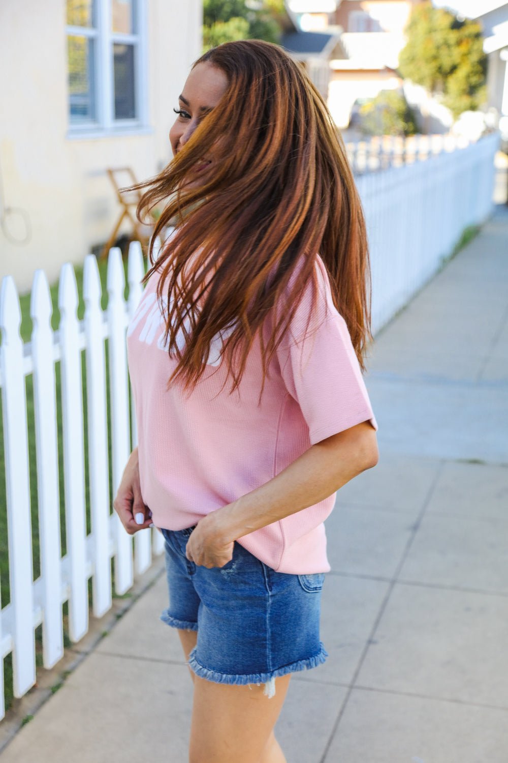 Pink Pop - Up Embroidered "HOWDY" Ribbed Top - Bitsy Gypsy Boutique