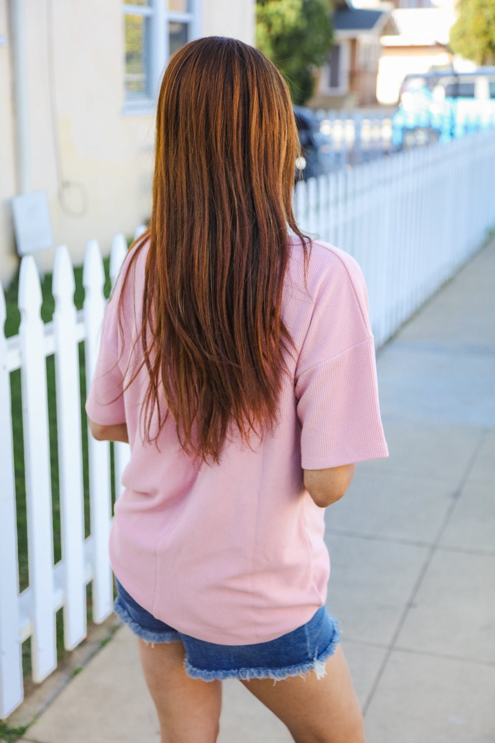 Pink Pop - Up Embroidered "HOWDY" Ribbed Top - Bitsy Gypsy Boutique