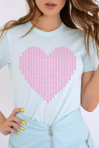 Pink Stitch Heart Graphic Tee - Bitsy Gypsy Boutique