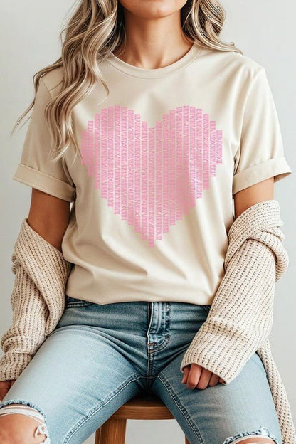 Pink Stitch Heart Graphic Tee - Bitsy Gypsy Boutique