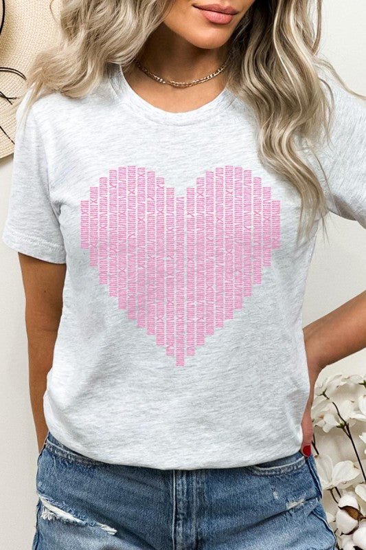 Pink Stitch Heart Graphic Tee - Bitsy Gypsy Boutique