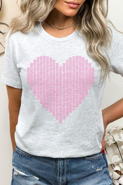 Pink Stitch Heart Graphic Tee - Bitsy Gypsy Boutique