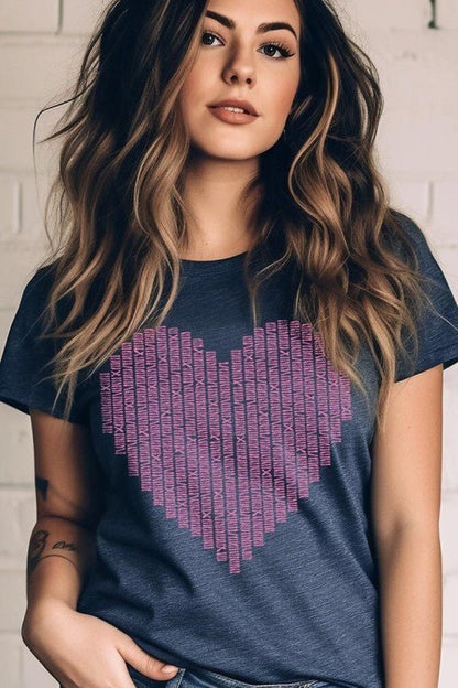 Pink Stitch Heart Graphic Tee - Bitsy Gypsy Boutique
