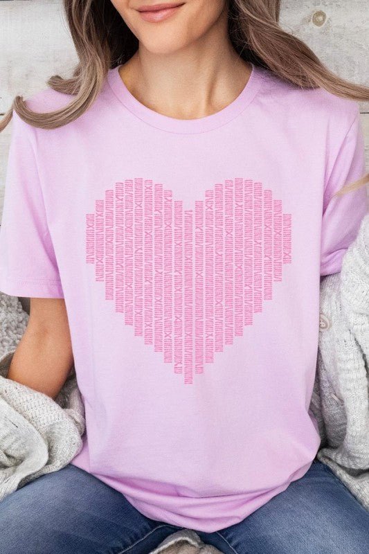 Pink Stitch Heart Graphic Tee - Bitsy Gypsy Boutique