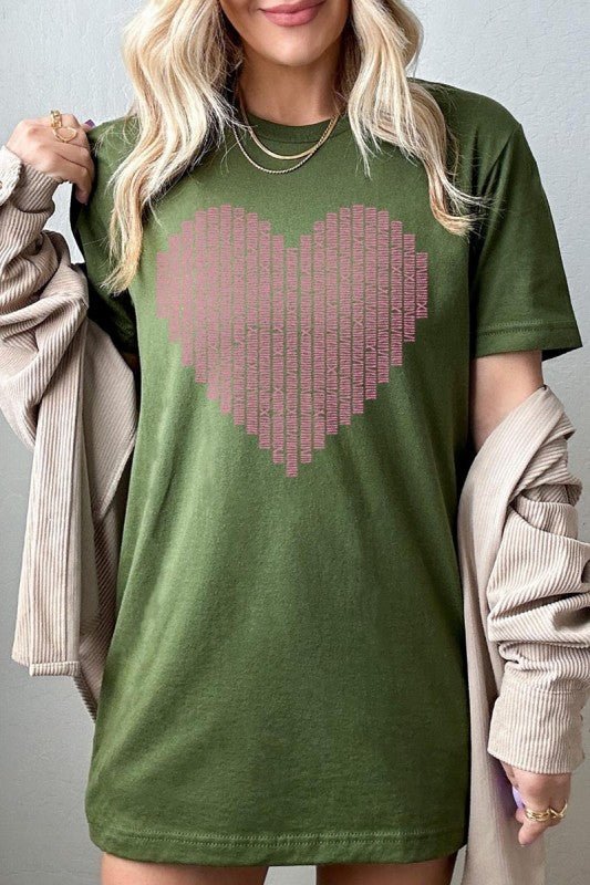Pink Stitch Heart Graphic Tee - Bitsy Gypsy Boutique