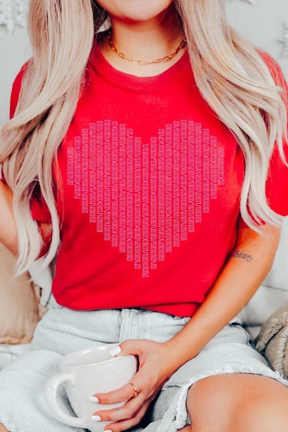 Pink Stitch Heart Graphic Tee - Bitsy Gypsy Boutique