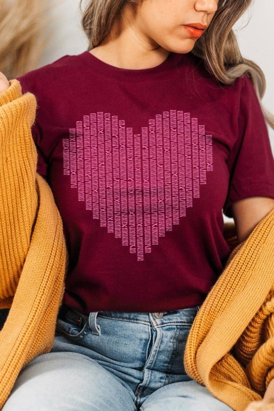 Pink Stitch Heart Graphic Tee - Bitsy Gypsy Boutique