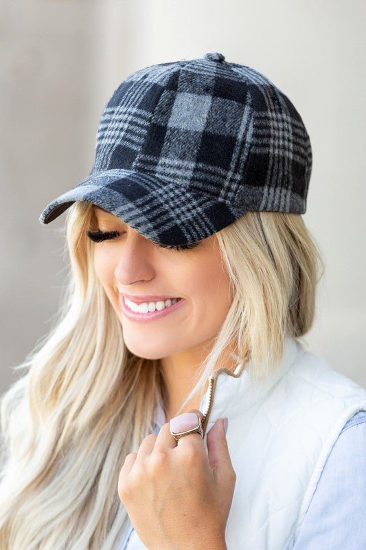 Plaid Ball Caps - Bitsy Gypsy Boutique