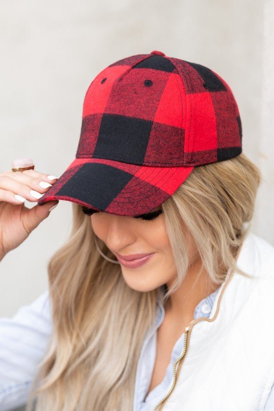 Plaid Ball Caps - Bitsy Gypsy Boutique