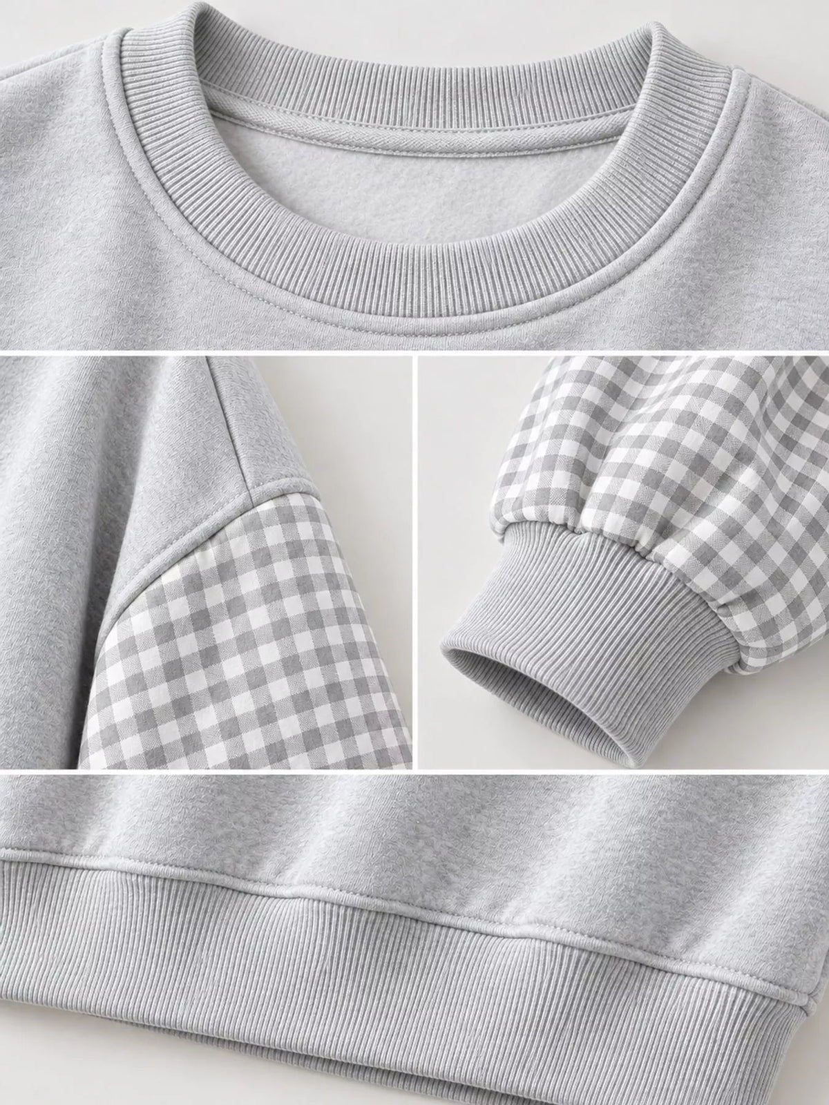 Plaid Dropped Shoulder Sweatshirt - Bitsy Gypsy Boutique