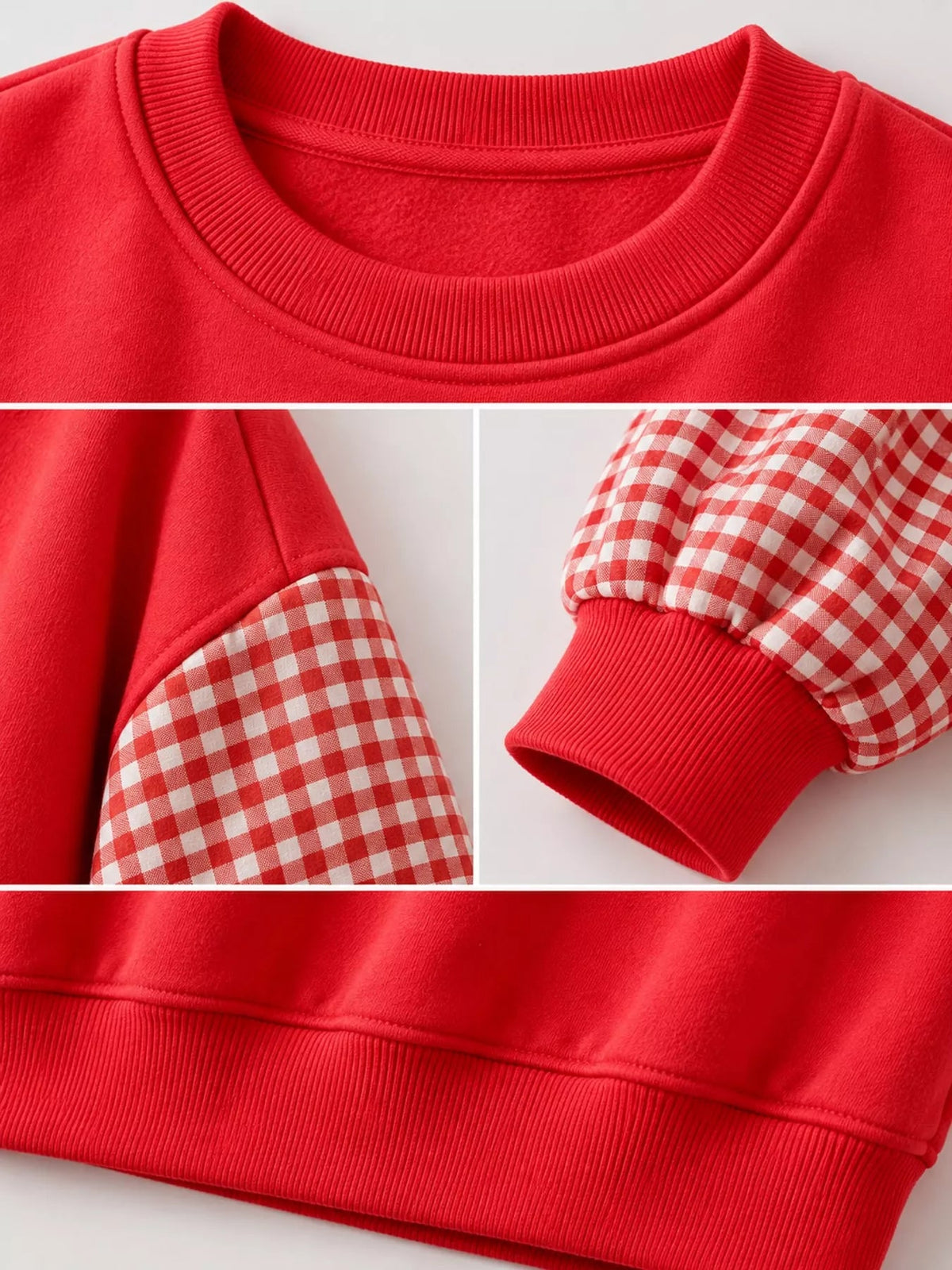 Plaid Dropped Shoulder Sweatshirt - Bitsy Gypsy Boutique