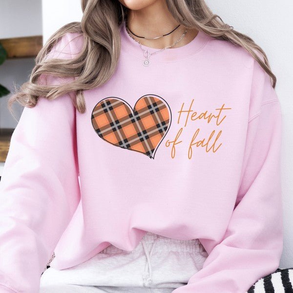 Plaid Heart of fall women's sweatshirt - Bitsy Gypsy Boutique