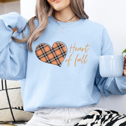 Plaid Heart of fall women's sweatshirt - Bitsy Gypsy Boutique