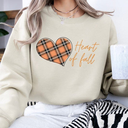 Plaid Heart of fall women's sweatshirt - Bitsy Gypsy Boutique